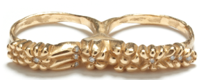 Elisa Solomon 2 finger flower ring