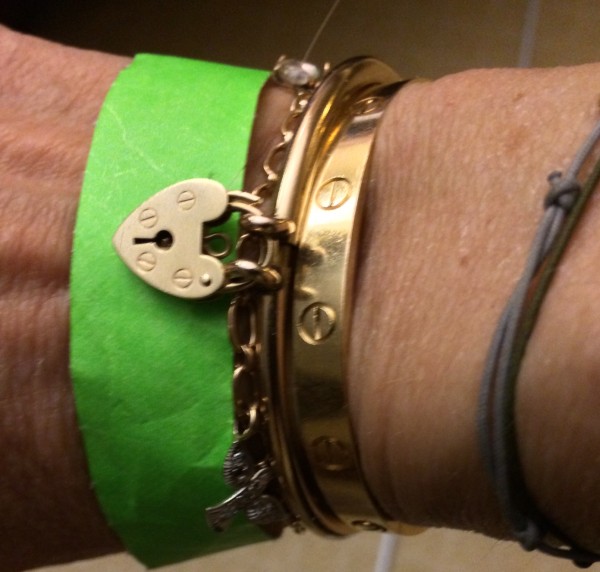 The green wristband for Ben Ben Byrd's class