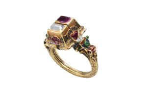 Rothschild-Diamond-Ruby-and-Enamel-Gimmel-Ring  2nd photo